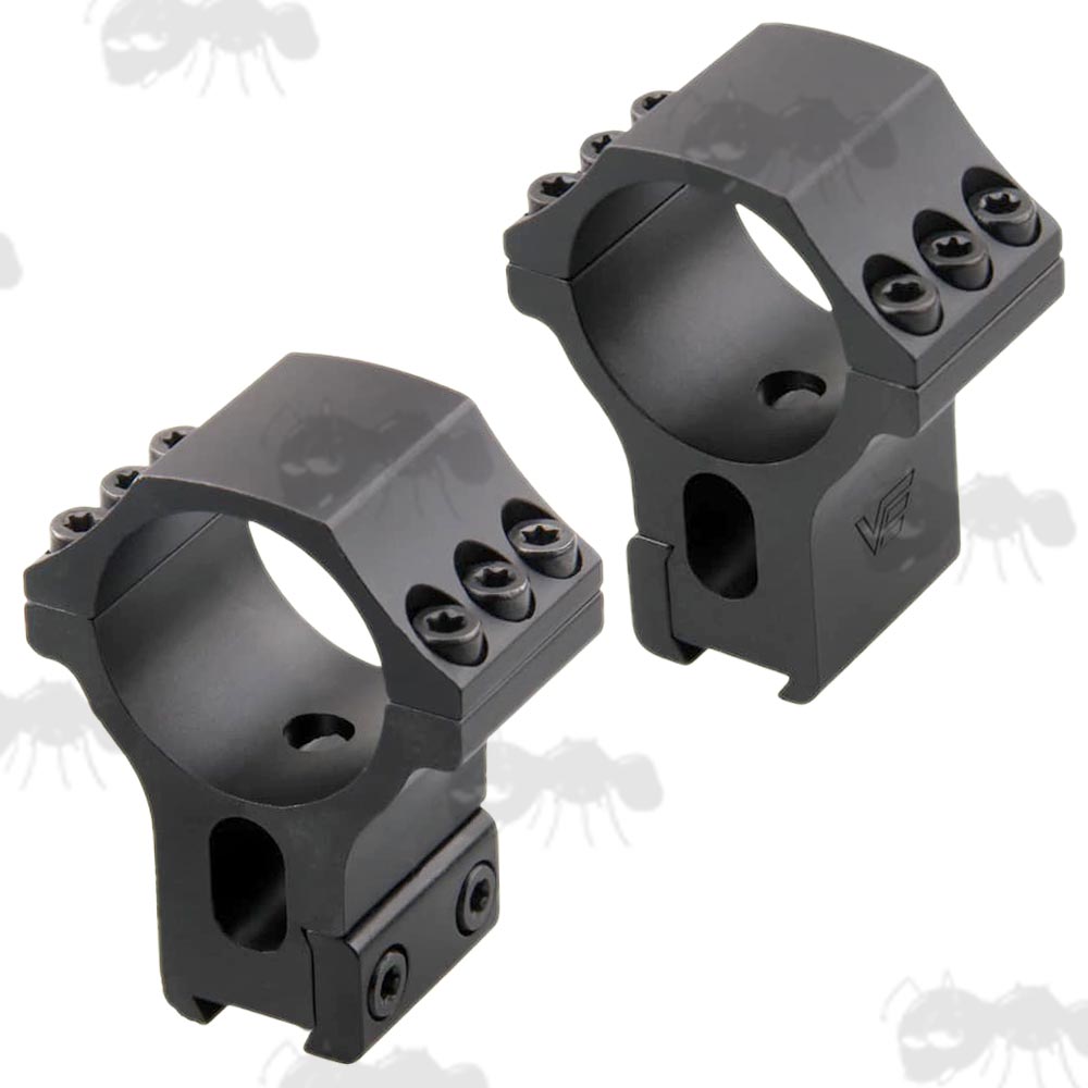 Pair of Triple Clamped High-Profile 11mm Dovetail Rail 30mm X-Accu Scope Ring Mounts