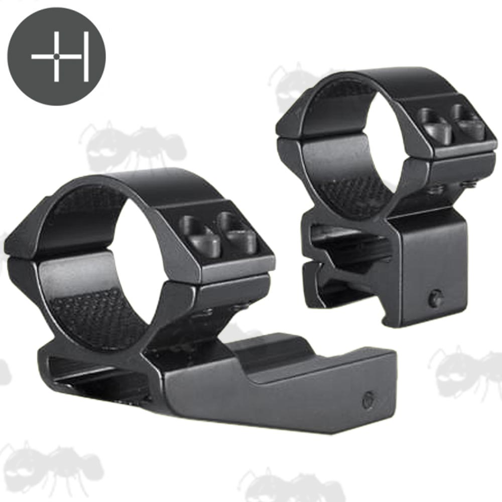 Pair of Hawke Two Inch Extension Ring Mounts for Weaver Rails, High Profile Design for 30mm Diameter Scope Tubes, Model 22 127