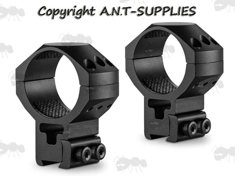 Pair of Hawke Tactical Ring Mounts for Dovetail Rails, High Profile Design for 34mm Diameter Scope Tubes, Model 22110