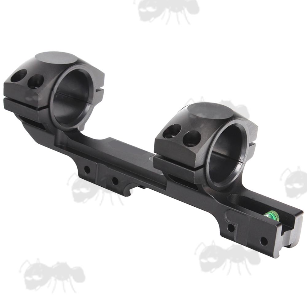 Forward Reach, One Piece, 30mm Scope Ring Mounts for UK Dovetail Rails with ACD Spirit Levels