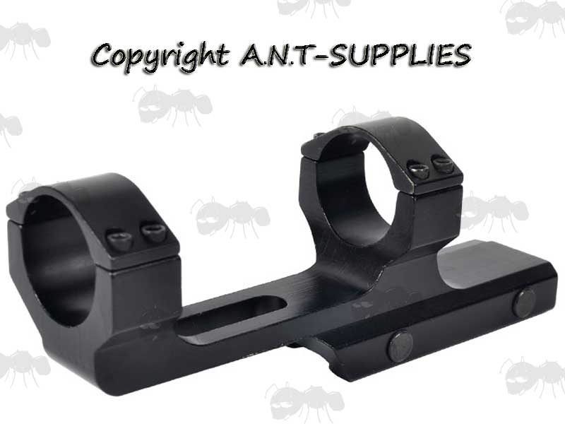 Extra Long Length AR-15 OP Offset Picatinny Flat Top Scope Mount With 30mm Rings and Cut Out Section