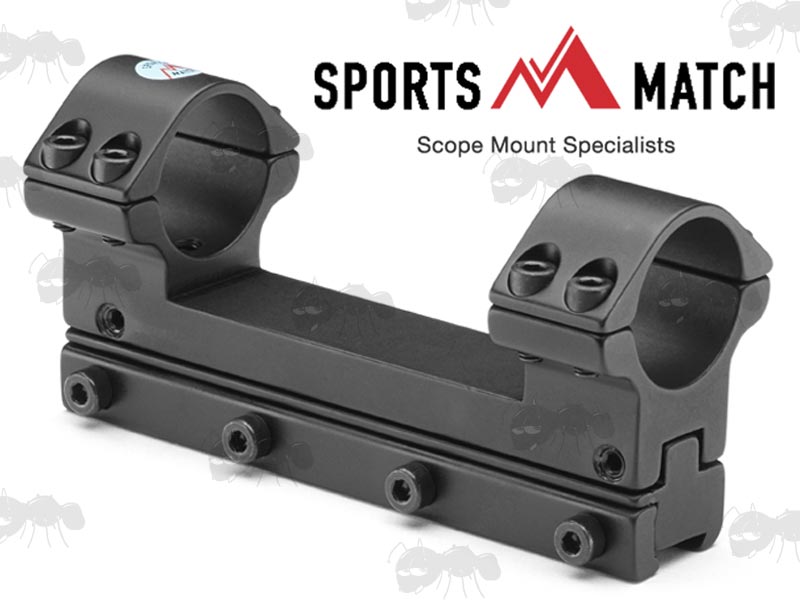 AOP55 Sportsmatch Dovetail Rail One Piece Fully Adjustable High Profile 25mm Diameter Scope Rings