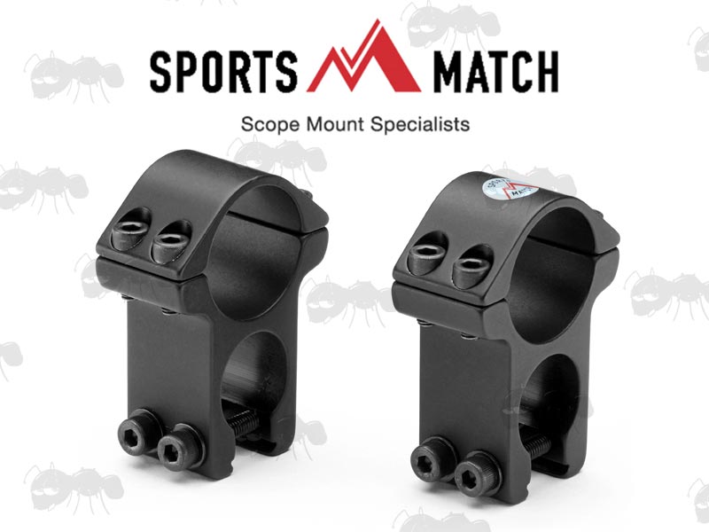 HST46C Sportsmatch 9.5-10.5mm Dovetail See-Thru High Profile 25mm Diameter Scope Rings