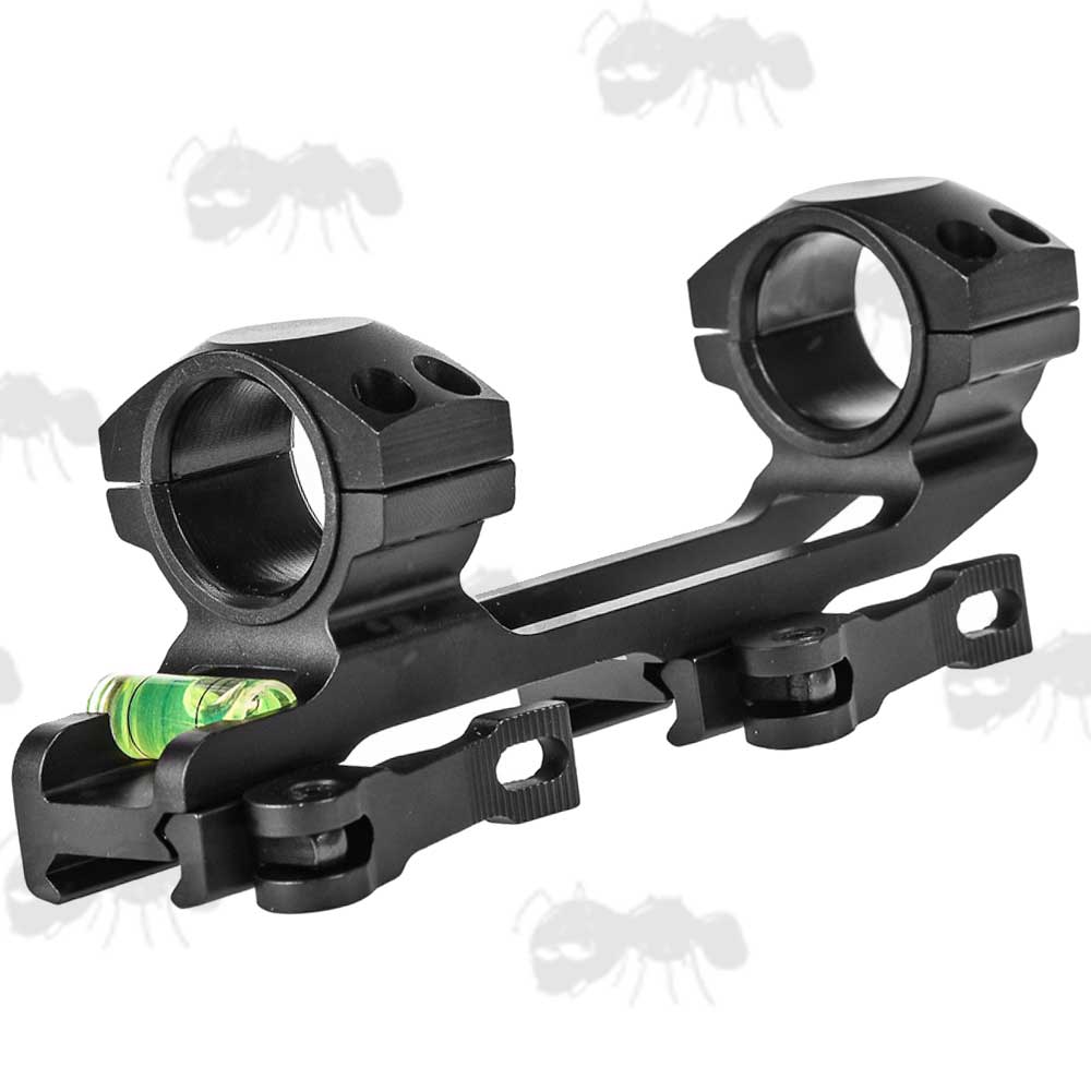 Extra Light Weight, One Piece 30mm Scope Mount with Anti-Cant Level for Weaver / Picatinny Rails with Quick-Release Levers