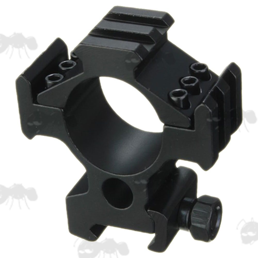 High Double Clamped 30mm Scope Ring for Weaver / Picatinny Rails with Tri-Rail Head
