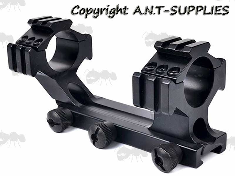 One Piece Cantilever Tri-Rail Scope Mount for 20mm Weaver / Picatinny Rails