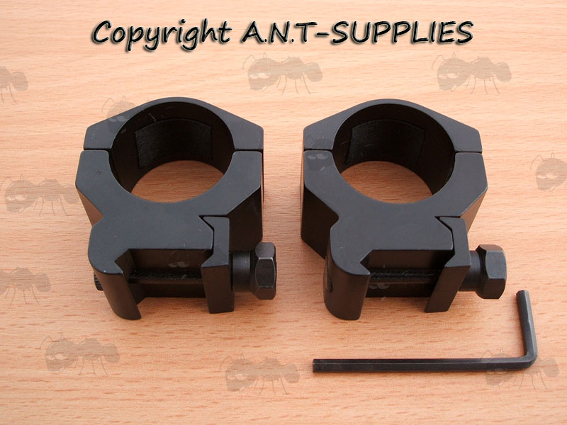Pair of Heavy-Duty Triple Clamped 30mm Scope Ring Mounts for Weaver / Picatinny Rails