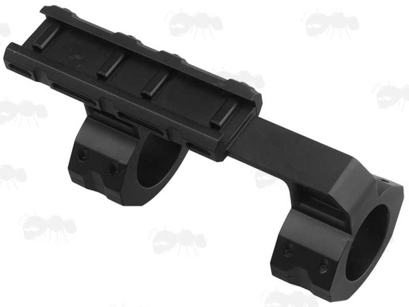 Base Rail Fitting View of The 20MOA High-Profile Double Clamped 30mm Scope Ring One Piece Mount for Picatinny Rails