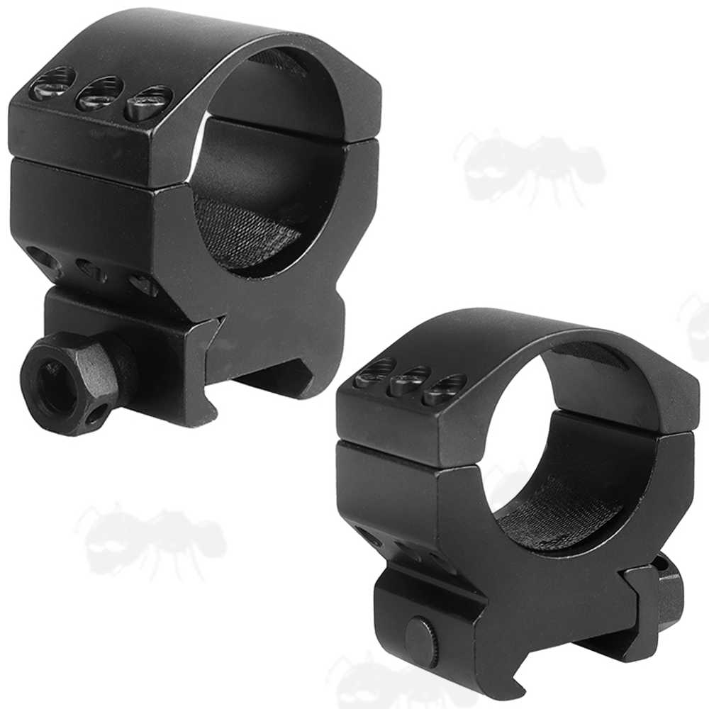 Heavy-Duty Triple Clamped 30mm Scope Ring Mounts for Weaver / Picatinny Rails