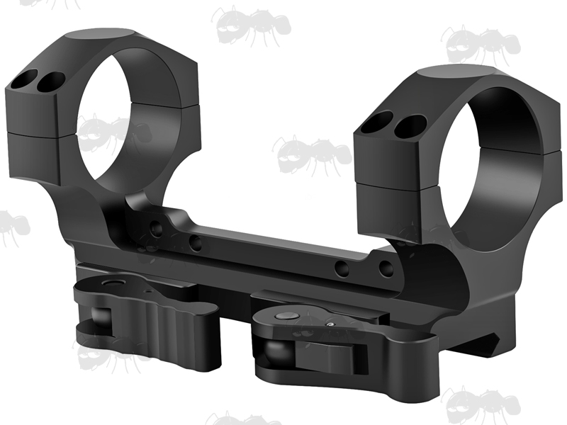 Black One Piece Quick-Release Picatinny Precision Scope Mount Rings