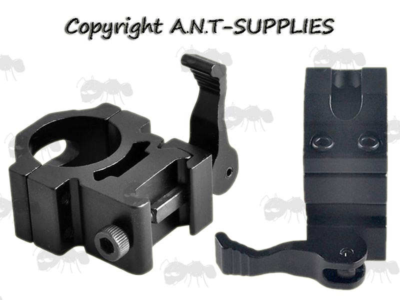 Pair of See-Through Design Throw-Lever Quick-Release 25mm Diameter Low Rifle Scope Ring Mounts for Weaver / Picatinny Rail