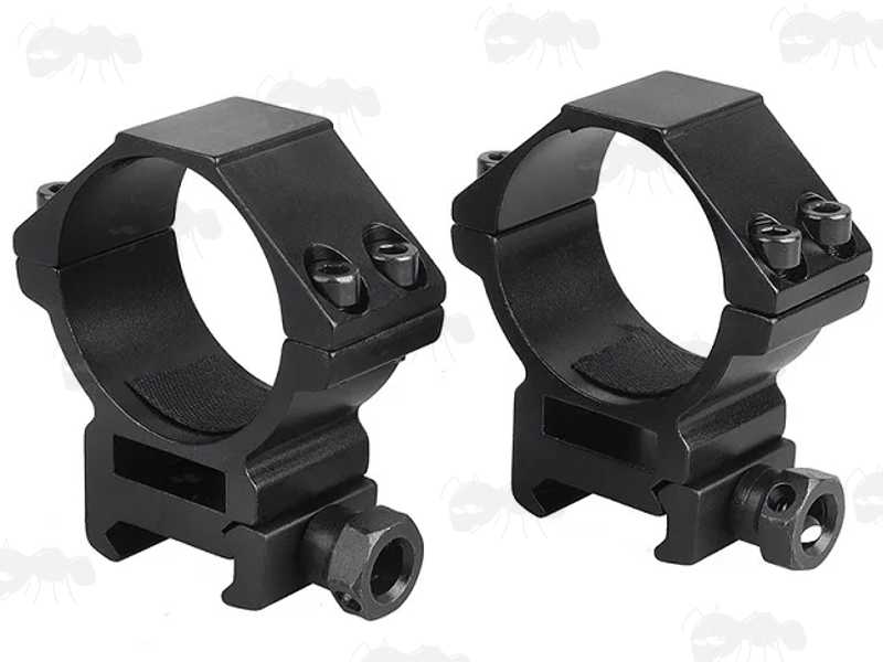 Medium-Profile Double Clamped 34 Scope Rings for Weaver / Picatinny Rails