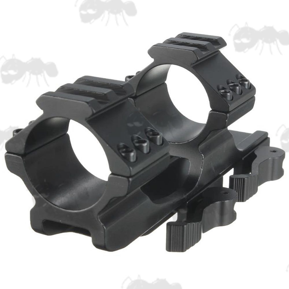 Standard Length One Piece Scope Mount with Quick Release Throw Levers for Weaver / Picatinny Rails
