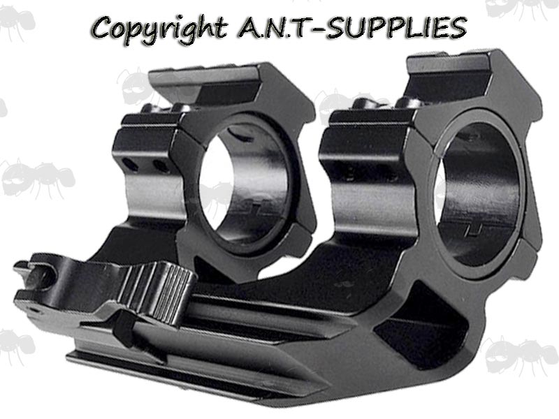 Stubby One Piece Scope Mount with Quick Release Throw Levers for Weaver / Picatinny Rails