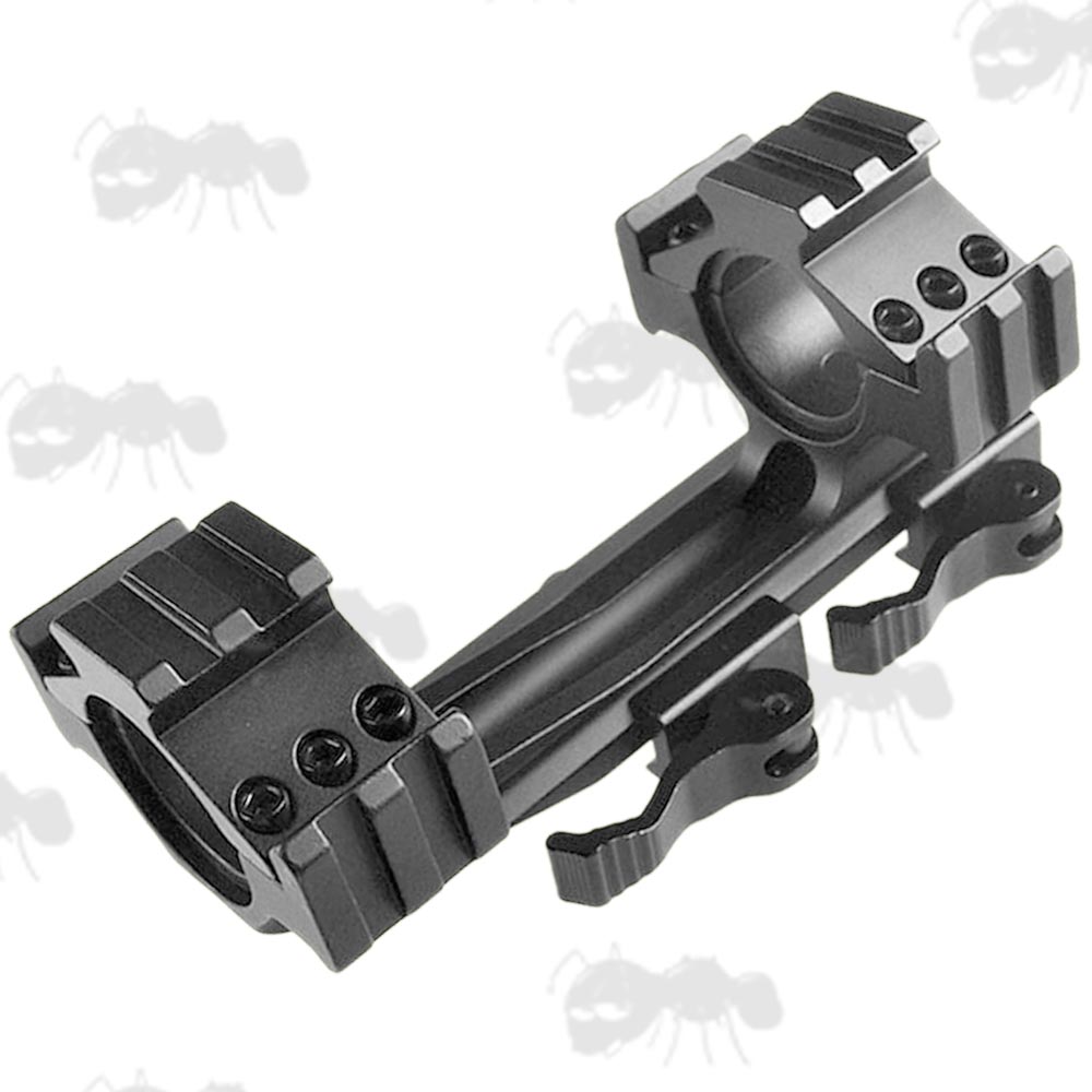 Quick-Release One Piece Cantilever Tri-Rail Scope Mount for 20mm Weaver / Picatinny Rails