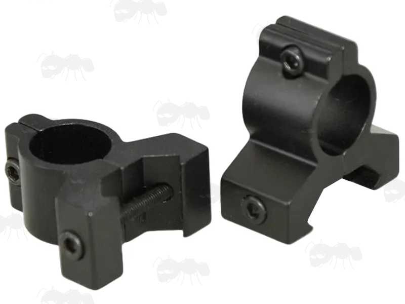 Low-Profile Vertical Split 15mm Scope Ring Mounts for Weaver / Picatinny Rails