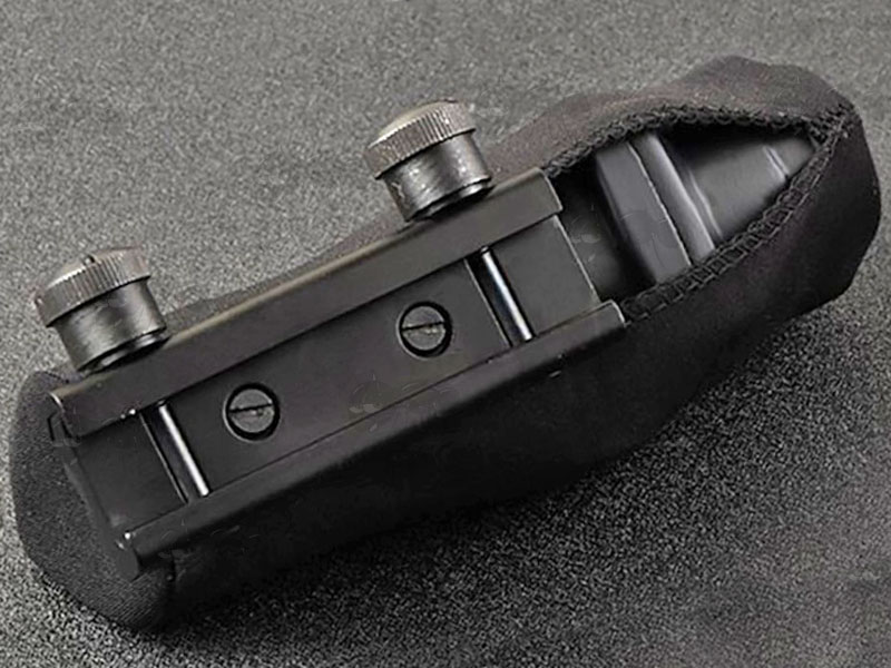 Base View of The Black Neoprene Scope Coat for ACOG 4x32 and 3x30 Sights