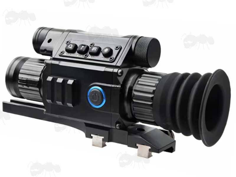 Night Vision Scope Black Rubber Concertina Eyepiece with 35mm to 40mm Diameter Fitting, Shown Fitted to a Sight