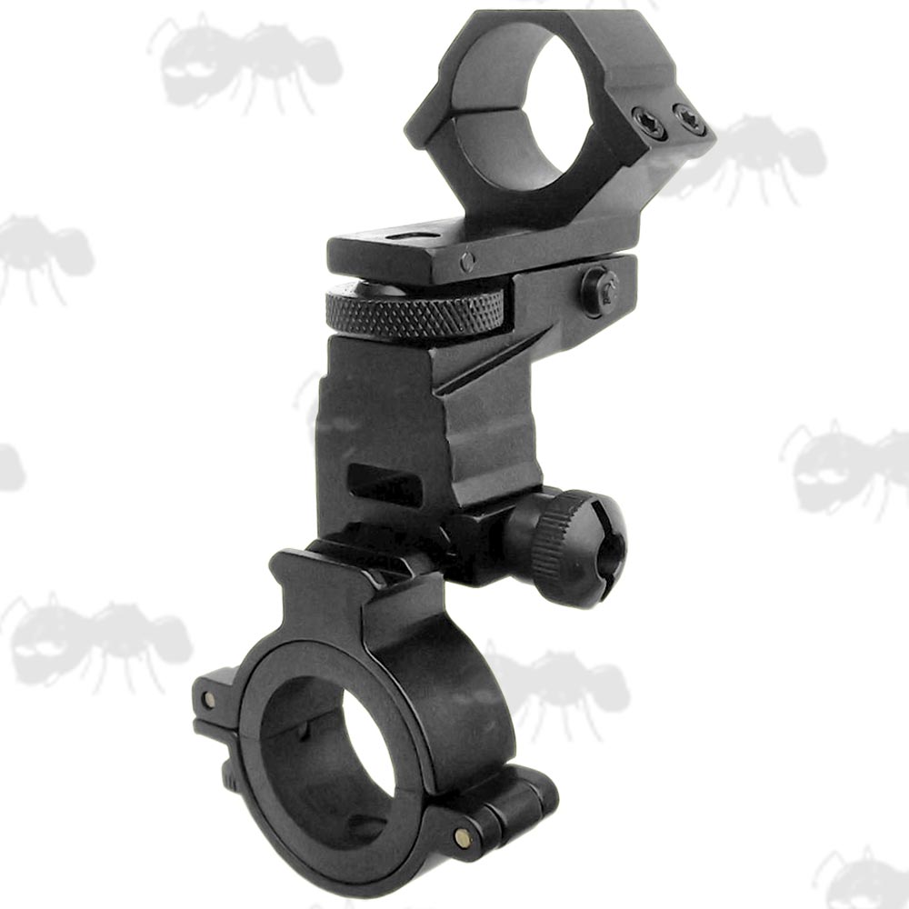 High-Profile Weaver Rail 25mm Diameter Adjustable Laser Torch Mount and Quick-Release Scope Tube Rail
