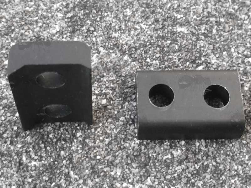 Pair of Black Anodised 21mm Long Clamp Jaw Plates for Dovetail Rails