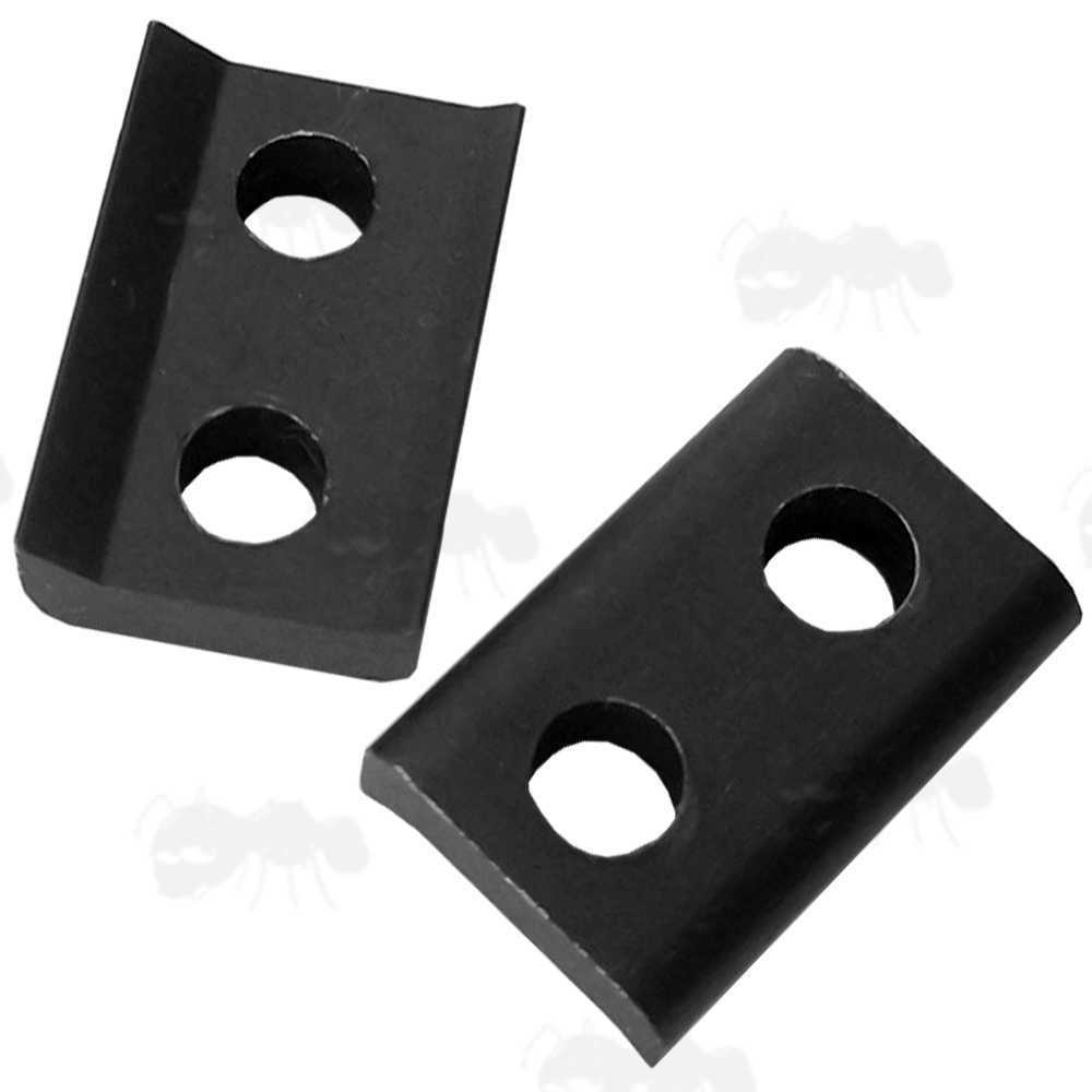 Pair of Black Anodised 21mm Long Clamp Jaw Plates for Dovetail Rails