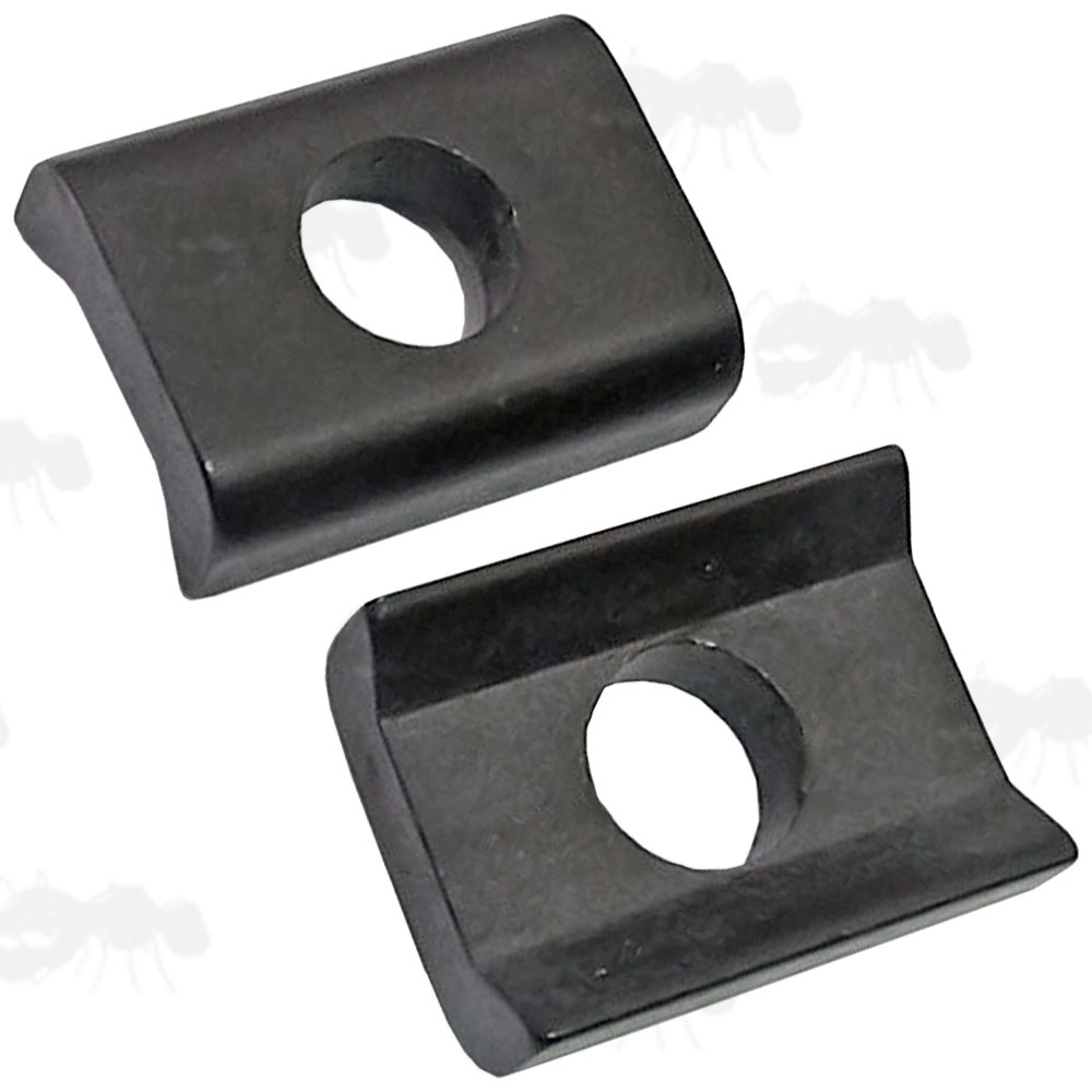 Pair of Black Anodised Short Clamp Jaw Plates for Rail Adapters