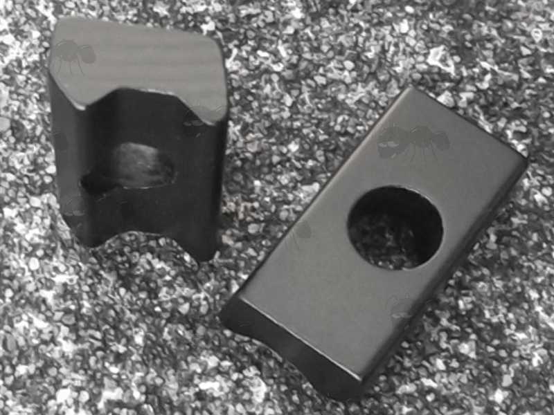 Pair of Black Anodised 20mm Long Clamp Jaw Plates for Weaver / Picatinny Rails