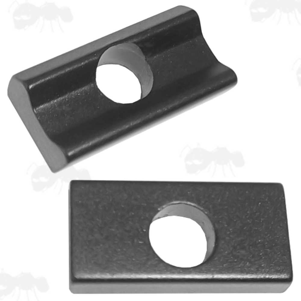 Pair of Black Anodised 20mm Long Clamp Jaw Plates for Weaver / Picatinny Rails