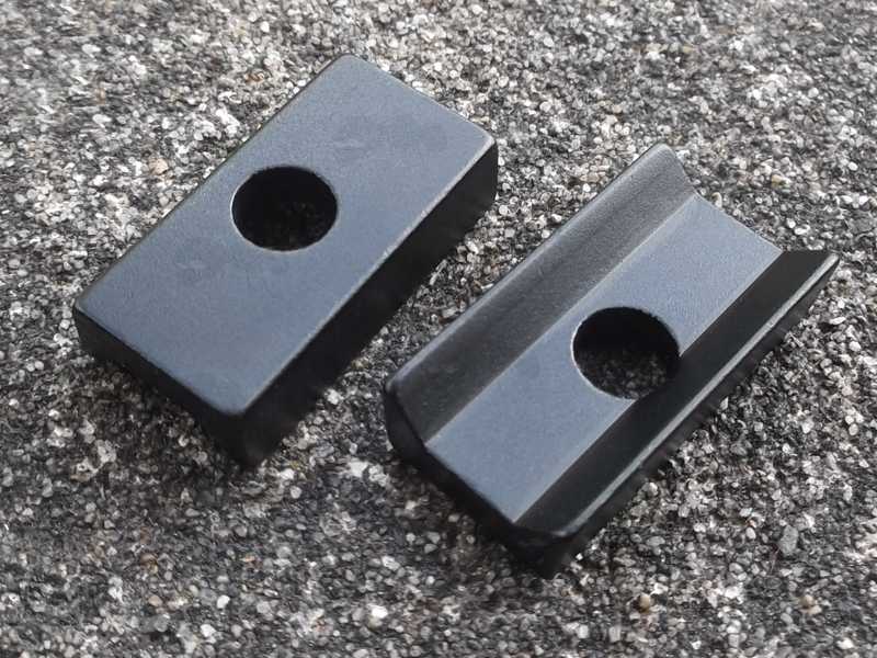 Pair of Black Anodised 25mm Long Clamp Jaw Plates for Weaver / Picatinny Rails