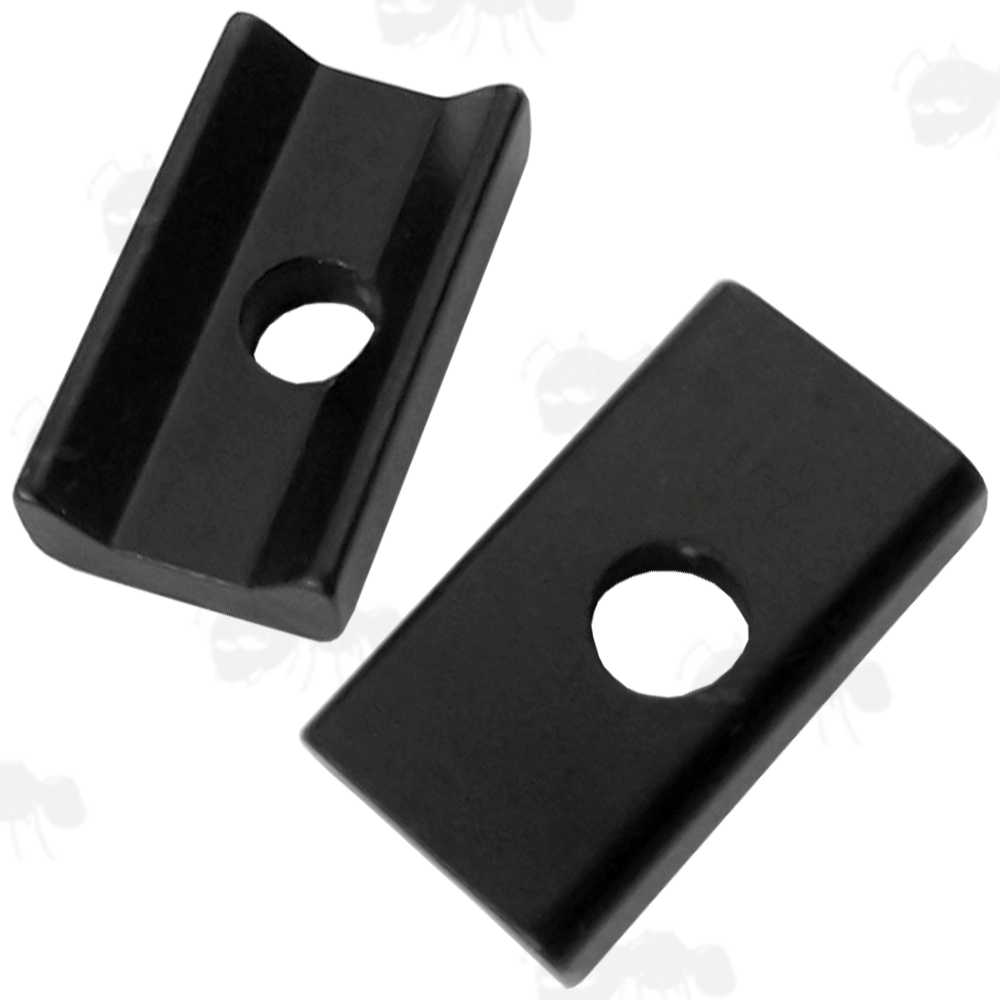 Pair of Black Anodised 25mm Long Clamp Jaw Plates for Weaver / Picatinny Rails