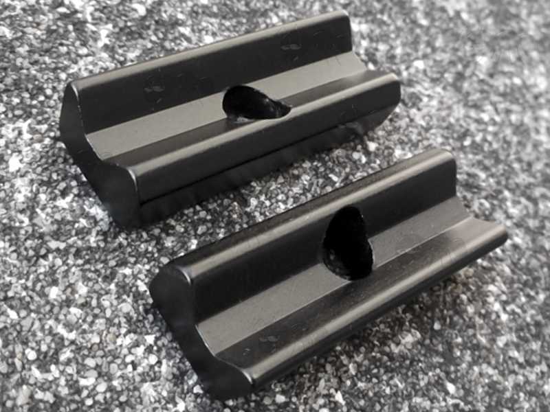 Pair of Black Anodised 30mm Long Clamp Jaw Plates for Weaver / Picatinny Rails