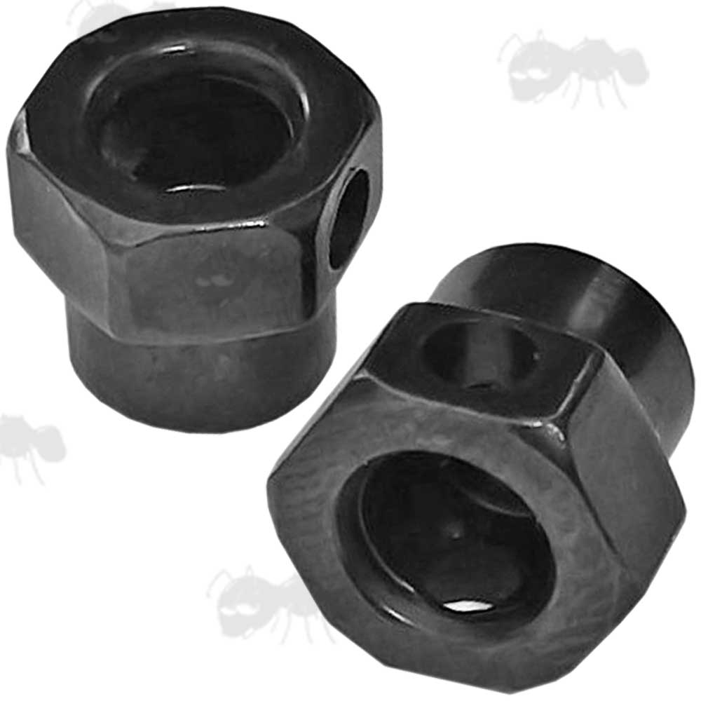 Pair of Black Finished M4 Thread Hex Thumb Nuts