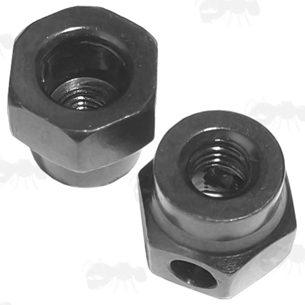 Pair of Black Finished M5 Thread Hex Thumb Nuts