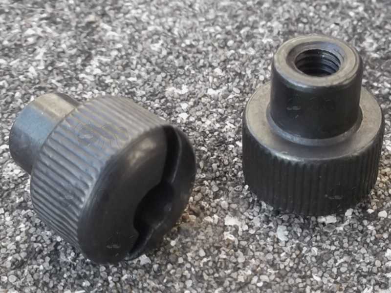 Pair of Black Finished M5 Thread Knurled Grip Domed Thumbscrew Nuts