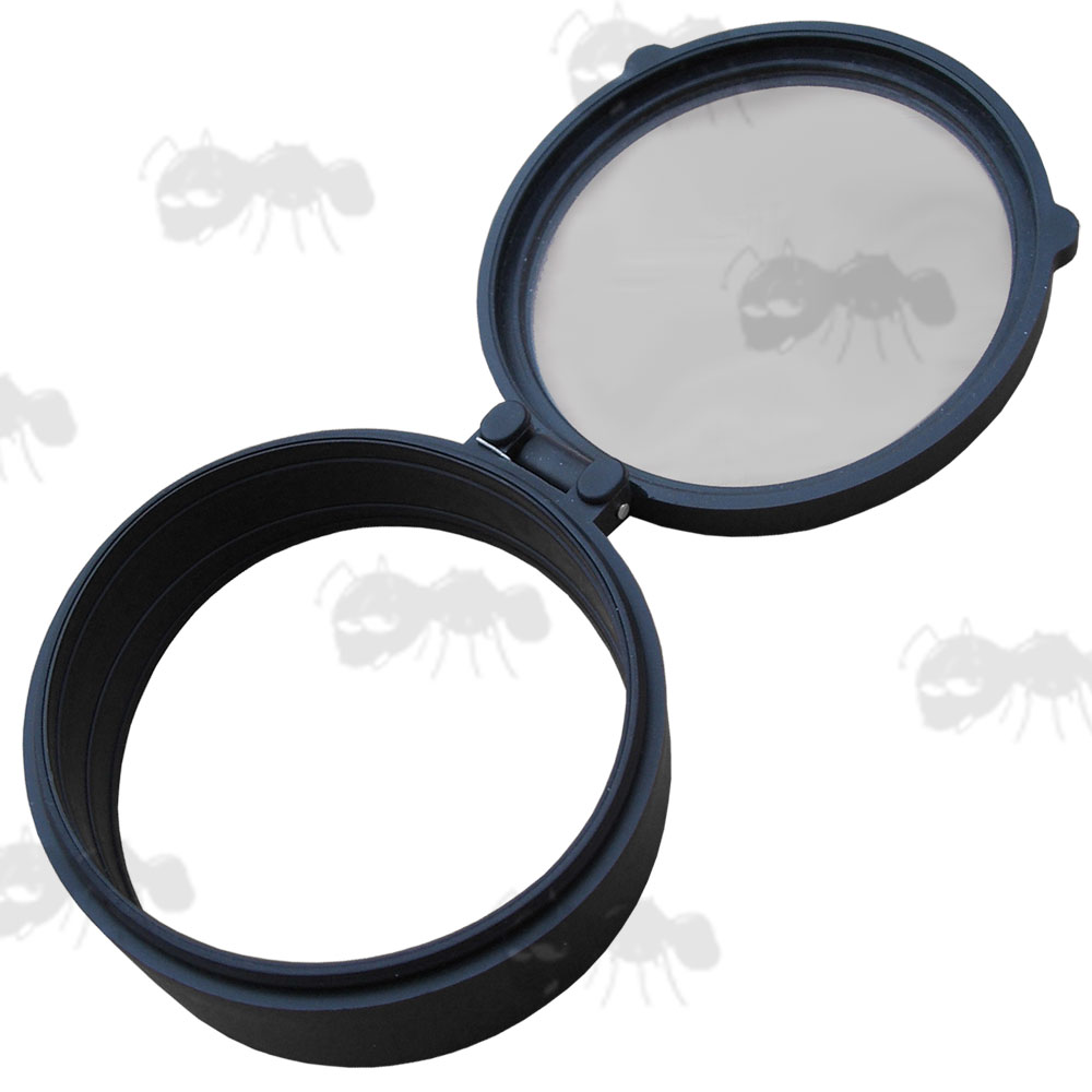 63mm Fliped Open View of AnTac Clear Flip-Up Rifle Scope Lens Cover
