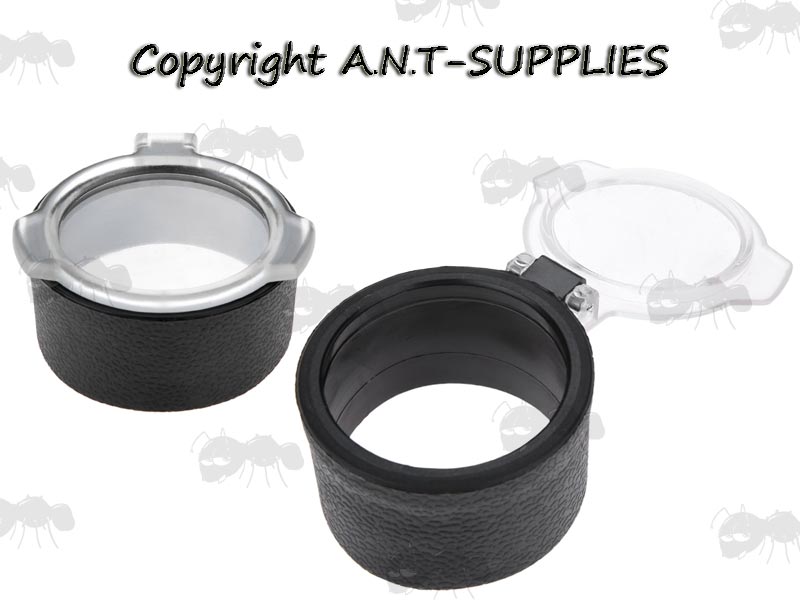 Pair of Clear See Through Covers for Rifle Scope Lens Protection