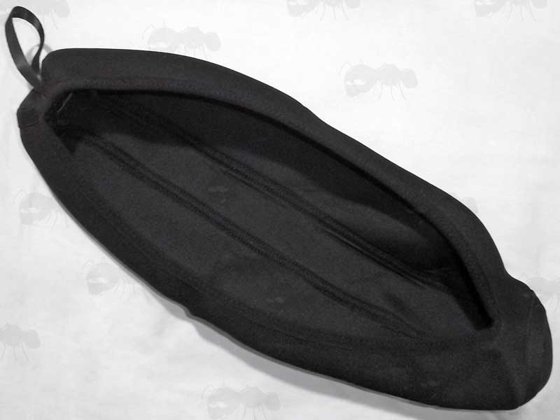 Inside View of All Black Large Neoprene Rifle Scope Cover