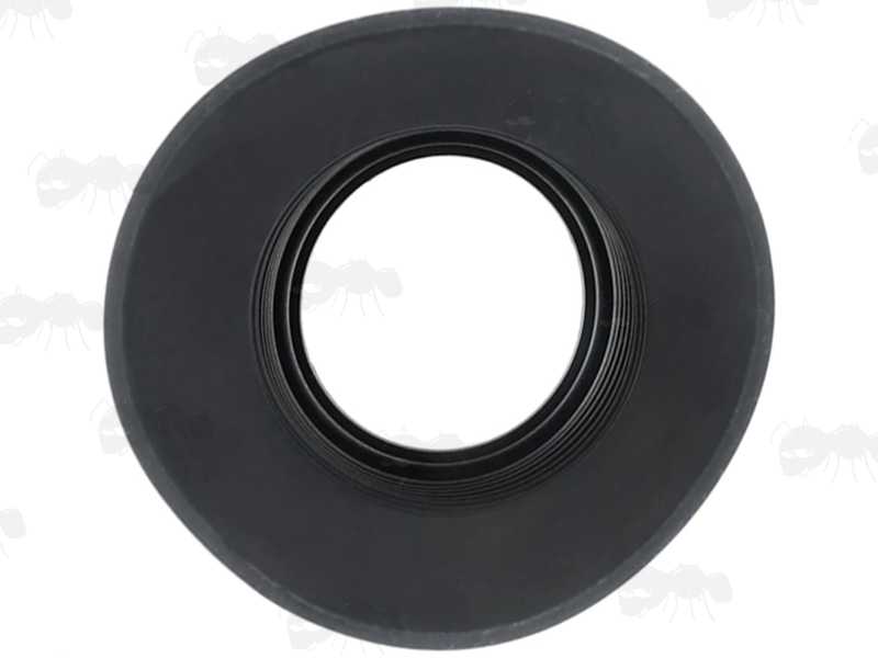 Eye Cup See-Through View of The Pro-Flex Black Rubber Concertina Recoil Absorbing Rifle Scope Eyepiece with 34mm Fitting