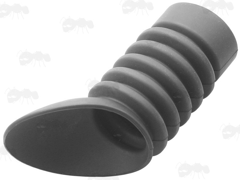 Heavy-Duty Black Recoil Rubber Concertina Pigs Ear Scope Eyepiece with 38mm Fitting