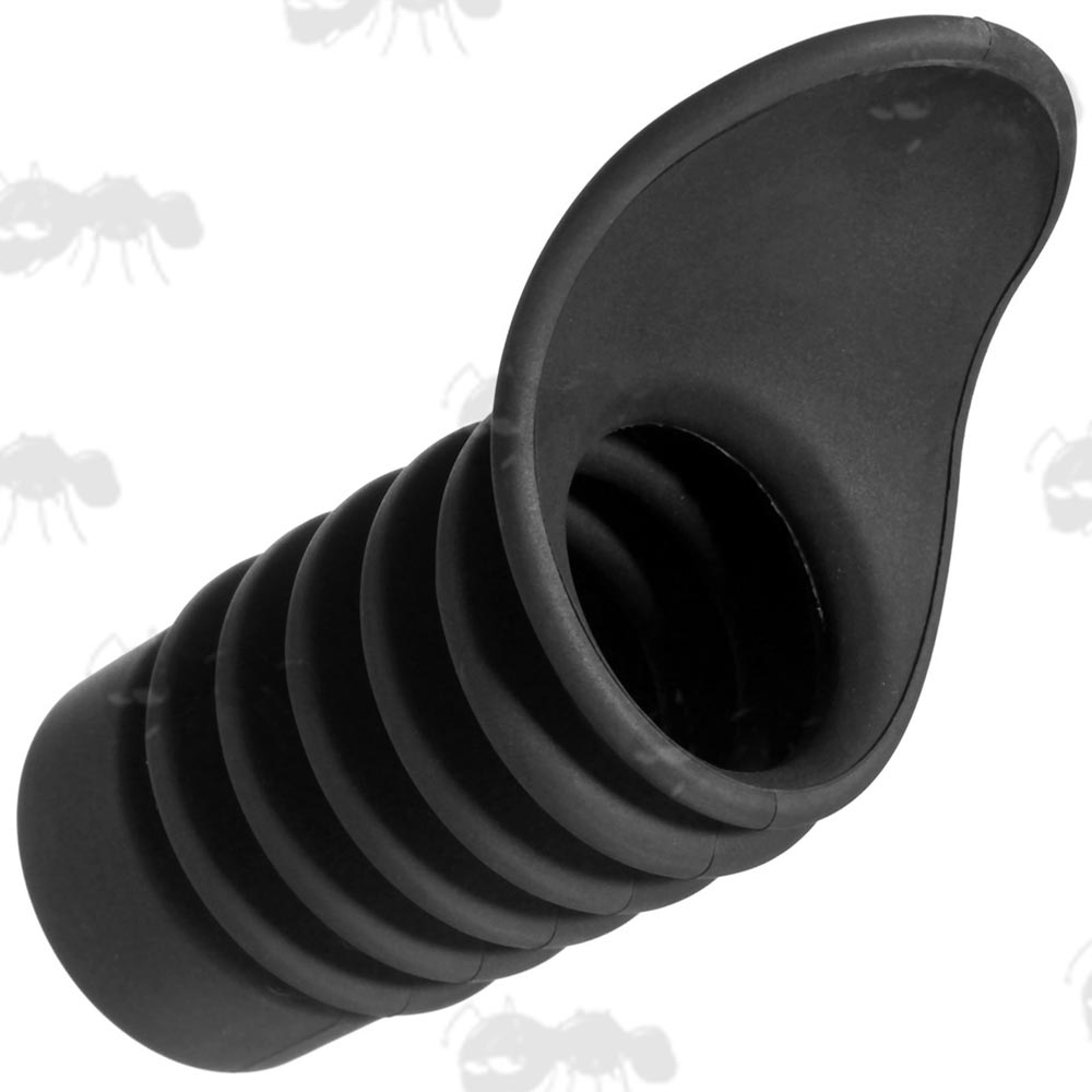 Heavy-Duty Black Recoil Rubber Concertina Pigs Ear Scope Eyepiece with 38mm Fitting
