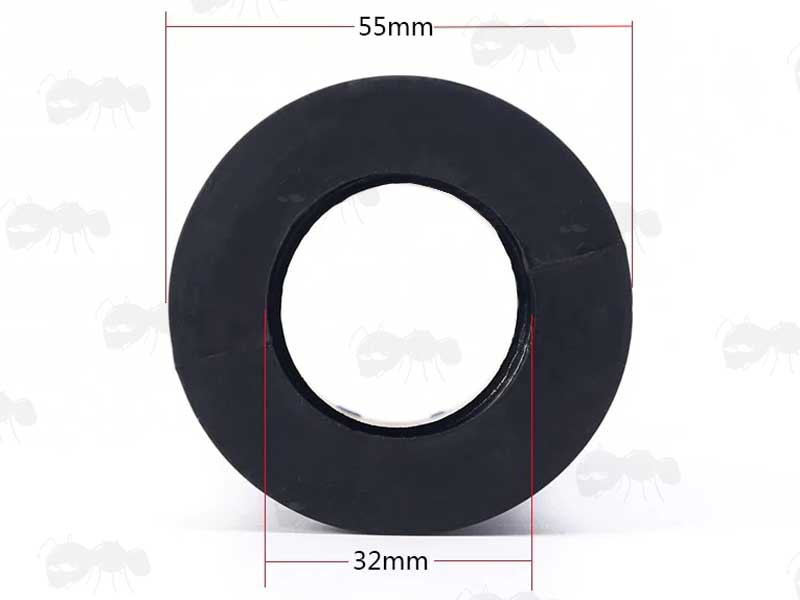 Inner Aperture View of The 38mm Diameter Fitting Black Rubber Rifle Scope Eyepiece Extender