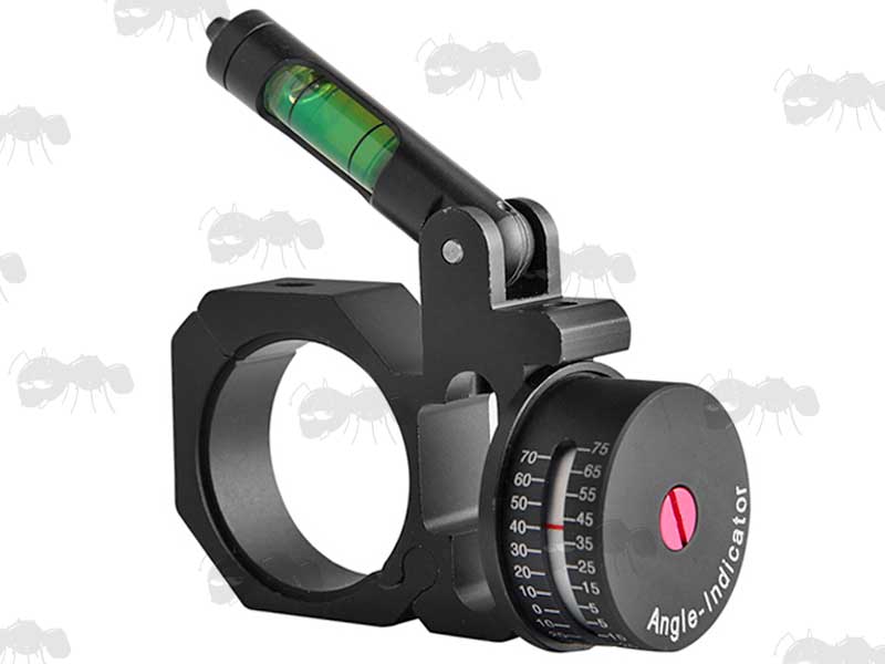 Right-Side Fitting Left-Handed Rifle Scope Tube Fitting Angle Indicator with Swing Out Spirit Level
