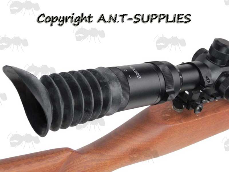 38mm Fitting Black Recoil Rubber Concertina Pigs Ear Scope Eyepiece on Rifle Scope