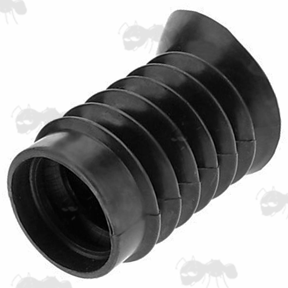 Black Recoil Rubber Concertina Pigs Ear Scope Eyepiece with 38mm Fitting