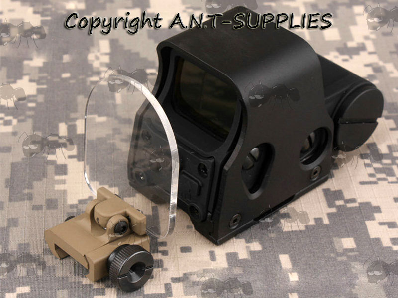 Dark Earth Rail Mount with Clear Screen Sight Lens Protector Shield with EoTech Sight