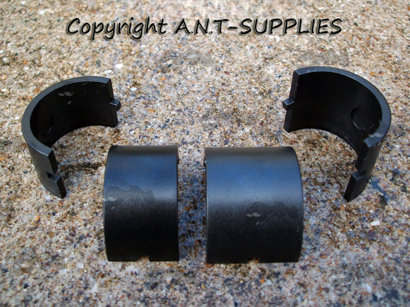 Narrow and Wide Plastic 30mm to 25mm Scope Ring Size Adapters for Double Clamped Wide Mounts