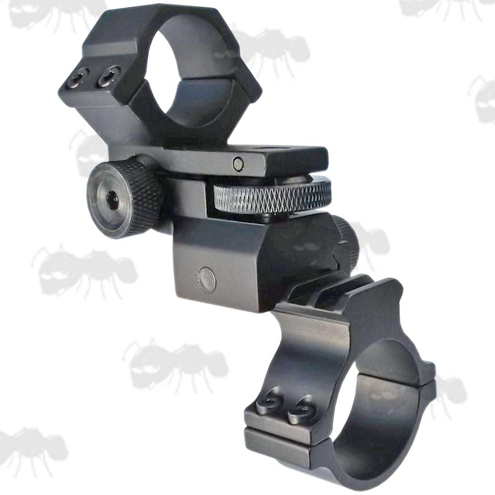 Low-Profile Weaver Rail 25mm Diameter Adjustable Laser Torch Mount and Fixed Scope Tube Rail