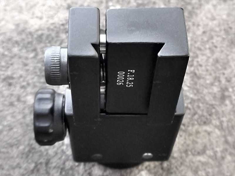 Dovetail Base Clamp View on The Air Arms Black Compact Diopter Rear Sight Mounted on a Black Air Rifle