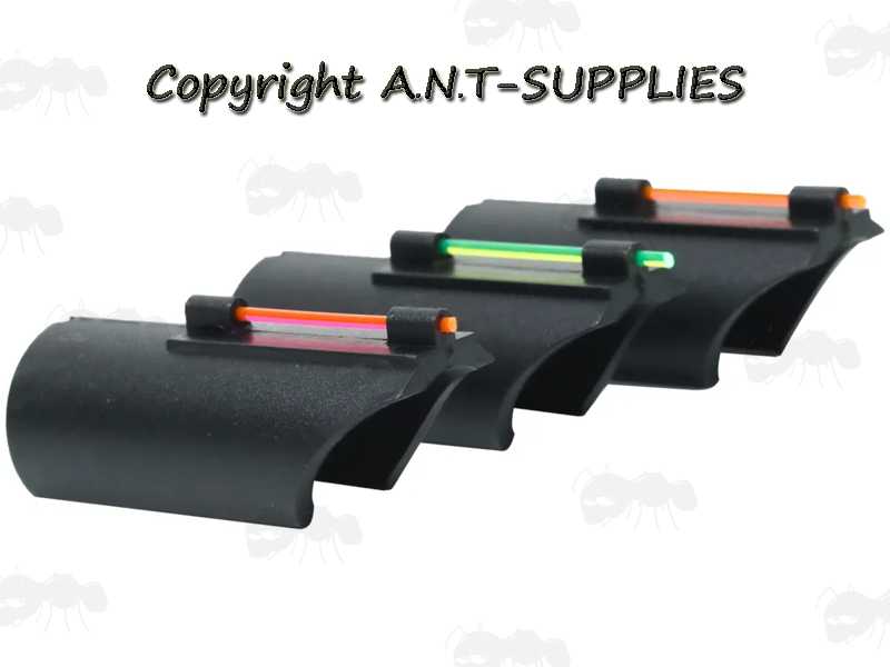 Plain Shotgun Barrel Fiber Optic Sights, Red, Orange and Green Fibre Models