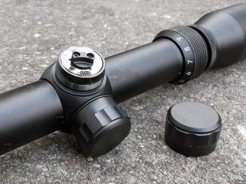 Close View of The Turret Dials on The AnTac 3-9x40 Duplex Reticle Telescopic Scope with 25mm Diameter Tube